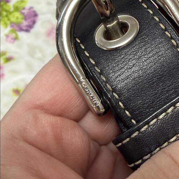 Coach Black Patterned Shoulder Crossbody Bag W/ Adjustable Strap - Picture 16 of 17